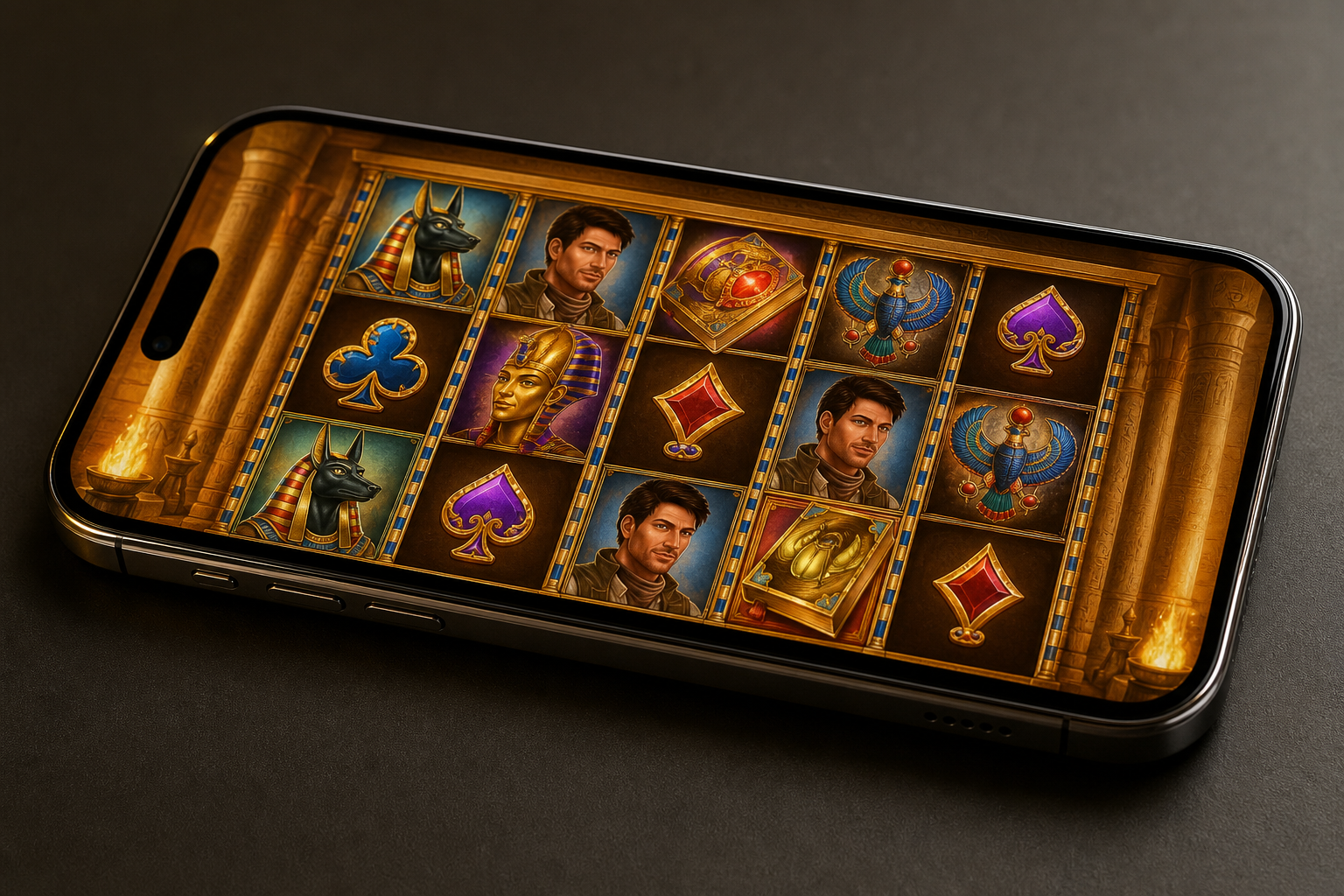 Book of Dead Screenshot - Rich Wilde vor der Pyramide mit Freispiel-Anzeige und Expanding Symbol